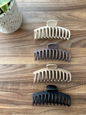 Large Matte Hair Claw Clips Bundle of 4